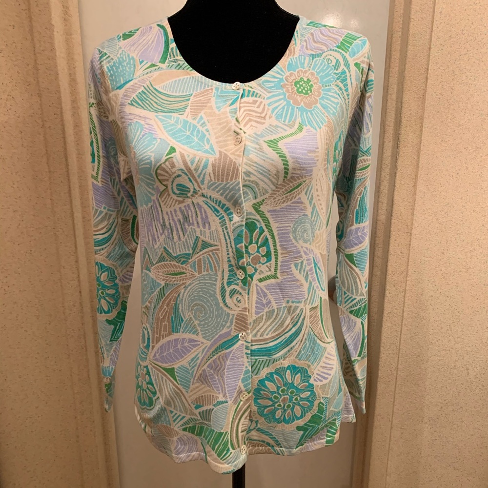 Sigrid Olsen Shirt With Buttons Petite Size Medium - image 4